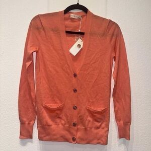 Tory Burch Vibrant Orange Cardigan